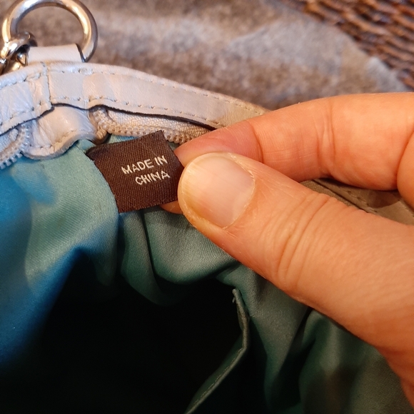 Coach Soft Pebble Leather Small Crossbody Bag Cream Gray Taupe Luxury Designer - Picture 8 of 12